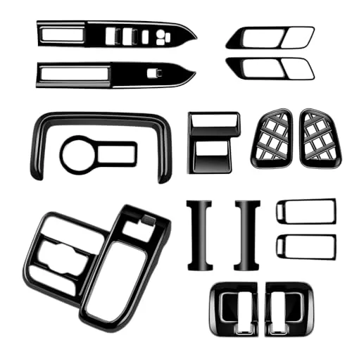 KMONDER スズキ 新型スペーシアカスタム パーツ アクセサリー 内装 インテリアパネル セット 16点 カスタムパーツ シフトパネル ヘッドライトスイッチ カバー デフォッガーガーニッシュ MK54S MK94S SPACIA CUSTOM (ピアノ