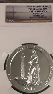 2013- 平和記念碑 5オンス シルバー アメリカ ザ ビューティフル NGC MS69DPL 早期リリース