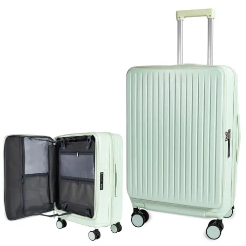 [J.K.T] スーツケース フロントオープン 特大容量 Lサイズ 拡張機能付き 【2026新販売 1：9深型設計 着脱式仕切り付き】 前開き 片開きキャリーケース 大型 7泊以上 PC+ABS 軽量 頑丈 13in1多機能 静音 キャスターロック USB