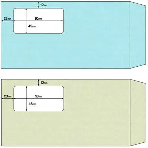 ヒサゴ／窓つき封筒 長形3号 ブルー グレー 200枚 (MF04,MF05) HiSAGO