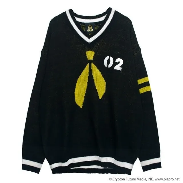 [マルイ]鏡音リン・レン Vネックニット【BLACK】 / 鏡音リン・レン×リッスンフレーバー/LISTEN FLAVOR（LISTEN FLAVOR） ブラック