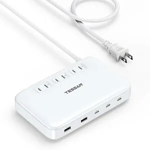 【送料無料】USB 急速充電器 130W usb コンセント 延長コード 1.5m 充電ステーション 電源タップ 携帯充電器 テーブルタップ タイプc 3個AC口 3個Type-Cポート 2個type-Aポート PD QC適応 白色