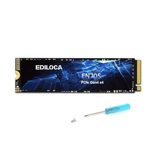 Ediloca EN705 SSD 2TB PCIe Gen4 NVMe M.2 2280 PS5動作確認済み 最大読込: 4800MB/s 最大書き：4500MB/s 3D NAND TLC 内蔵SSD ダイナミック SLC キャッシュ ノートパソコンと
