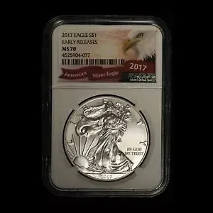 2017 $1 アメリカン シルバー イーグル NGC MS70 初期リリース - 送料無料 米国