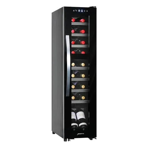 deviceSTYLE/デバイスタイル ワインセラー DCG-C18S-K 18本収納 ブラック 家庭用 コンプレッサー式 2温度帯 完全独立ツインルーム 薄型 スリムモデル 横幅290mm 静音設計 日本酒 縦置き 棚間広め 安心国内サポート