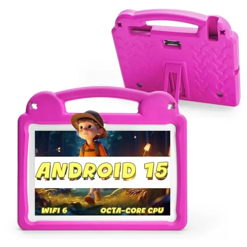 Ruufuuxy キッズタブレット 10.1インチ Androidタブレット 子供用 Android 15 1280x800ディスプレイ オクタコア CPU 8GB+64GB 1TB Micro SD経由で拡張可能 WiFi 6(2.4G+5G) ペアレン