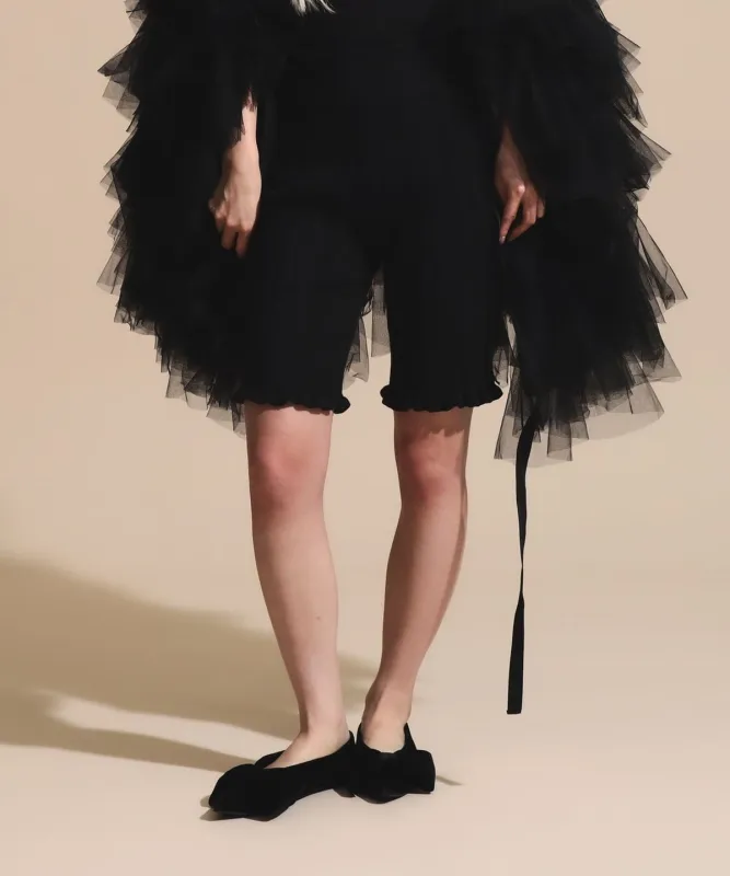 コットン ニット パンツ パンツ WOMEN BLACK ONE SIZE