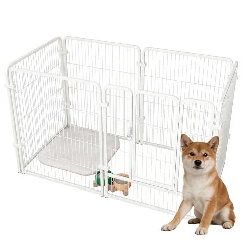 JTKXM ペットサークル 犬 ペットフェンス ゲージ サークルケージ 室内 屋外 犬用ゲージ ドア付き 置くだけ 柵 犬ケージ 簡単組み立て 猫 ペット セットドア付 超広々スペース 脱走防止 小型 中型 多頭飼い ペットフェンス 工具不要 レイアウト自