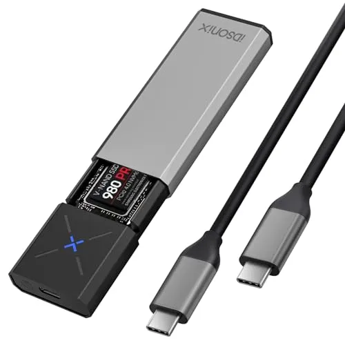 iDsonix M.2 NVMe PCIe SSDエンクロージャアダプター [ツールフリー] [アルミニウム] USB C 3.2 Gen 2 10Gbps NVMe PCIe 外部エンクロージャ M-Key/B+Mキー対応 UASPトリム付き 2230/