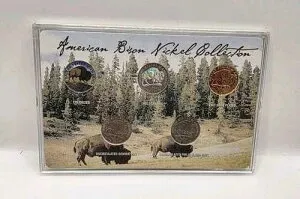 2005 American Bison ニッケル カラーコレクション。UNC、ハードケース付き。