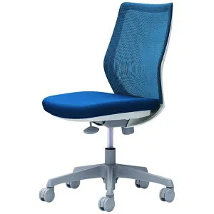 オカムラ｜OKAMURA オフィスシーティング CG-M [メッシュタイプ /ホワイトフレーム] 肘なし(ナイロンキャスター) ミディアムブルー CG11WR-FZK3