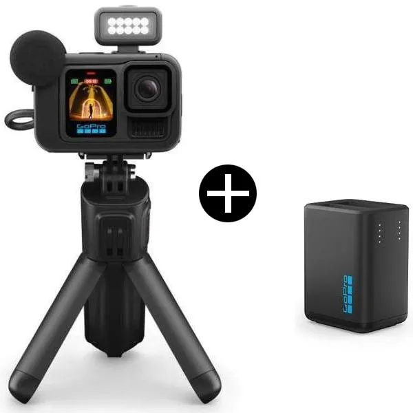 GoPro CHDFB131 ブラック HERO13 BLACK CREATOR EDITION アクションカメラ (5.3K対応) + バッテリー充電セット