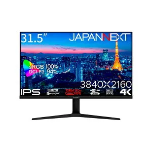 JN-IPS315UHDR-C90W-HSP JAPANNEXT 液晶ディスプレイ 31.5型 / 3840×2160 / HDMI DP USB-C×1 / ブラック / スピーカー無 / 2年保証