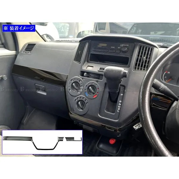 BRIGHTZ タウンエースバン S402M S412M 前期 超鏡面ステンレスブラックメッキダッシュボードモール 4PC INT－MID－078