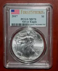 2017 PCGS グレード MS 70 ファースト ストライク $1 シルバー イーグル [113GCM]