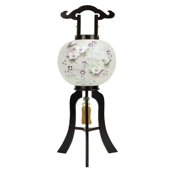 盆提灯 八女提灯 置き提灯 行灯 彩雲の里絹二重絵入 11号 （P31)(8441-11506)