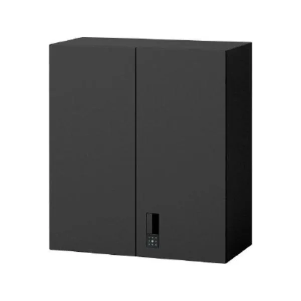 eS cabinet エスキャビネット 書庫 収納 両開き扉タイプ(上段用) スマートロック(オートロック機構) 配線工事不要 ラッチ付き 幅900×奥行450×高さ1038mm