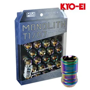 レクサスLS500h ホイールナット GVF50 GVF55 H29.10-R05.10 M14xP1.5 テーパー座用 モノリス T1/07 ネオクロ ナット20個入 KYO-EI(協永産業) MN04N