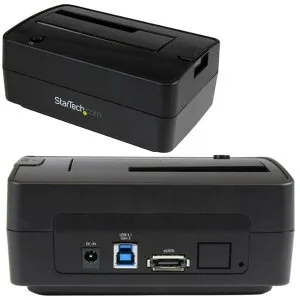 StarTech.com クレードル式2.5/3.5インチHDD/SSDドッキングステーション USB 3.1(10Gbps)/eSATA接続対応リーダーライター USB B-A変換/ USB B - C変換ケーブル同梱 SDOCKU313E