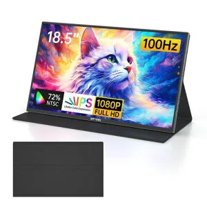 MT-VIKIモバイルモニター18.5インチモバイルディスプレイポータブルモニター1080PFHDIPS液晶パネル、軽量マグネット保護カバー付き、Switch/Mac/PC/Xbox/PS4/5など対応