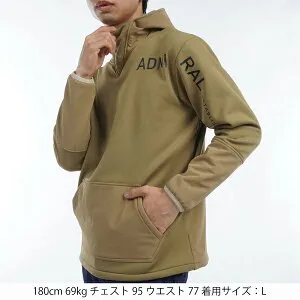 アドミラル ゴルフ ウエア メンズ パーカー ADMA465 ロゴハイブリッド Admiral Golf 長袖 M L LL 3L 軽量 保温 ブラウン カーキ 25W ASR SAL 秋冬