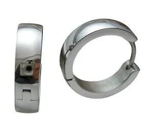 【送料無料】ピアス レディースピアス ステンレススチールロールバーkikuchi herren damen ohrringe edelstahl klapp creolen 18mm bogen silber glatt