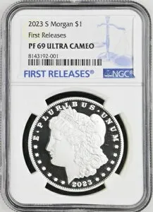2023年 プルーフ モルガン シルバー ダラー NGC PF 69 UC ファーストリリース fr