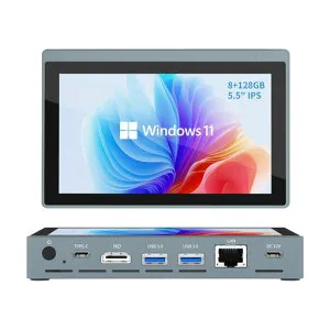 ミニpcIntelN5095タッチパネル付きminipcミニパソコンWindows11Pro小型PCDDR48GB+128GB4コア/4スレッド最大周波数2.9GHzモニターがついた小さいパソコン4K@60Hz