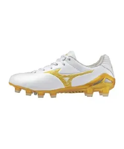 獲得ポイント99pt 10% OFF／SALE 【送料無料】ミズノ(MIZUNO) サッカースパイク モナルシーダネオ3 PRO JR モナルシーダNEO 3 PRO Jr P1GB262050 ジュニア 50（WH／GD） 23．5