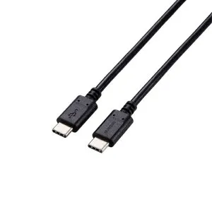 【送料無料】ELECOM U2C-CC5PC20NBK USB2.0ケーブル/ C-Cタイプ/ 認証品/ USB Power Delivery対応/ 5A出力/ 100W/ コンパクトコネクタ/ 2.0m/ ブラック【在庫目安:お取り寄せ】
