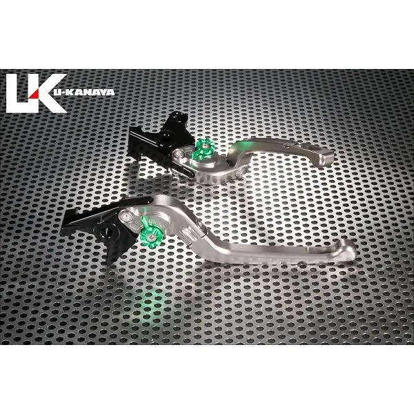 U-KANAYA ユーカナヤ 可倒式Rタイプ アルミビレットレバーセット アジャスターカラー：ゴールド / レバーカラー：チタンカラー FZR1000 YZF-R7 YAMAHA ヤマハ