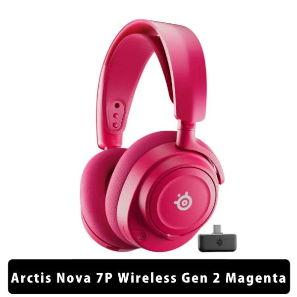 SteelSeries Arctis Nova 7P Wireless Gen 2 Magenta ゲーミング ヘッドホン ヘッドセット ワイヤレス 密閉型 Bluetooth 低遅延 ゲーム PC