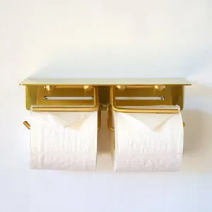 put ペーパーホルダー ブラス ゴールド シングル ダブル トイレットペーパーホルダー 真鍮 1連 2連 サテン加工 施主支給 ショップ 店舗 美容室 アンティーク 簡単 取り付け DIY AXCIS アクシス #dd
