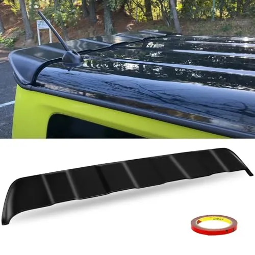 POWER PANDA リアウィング ジムニー JB64 ジムニーシエラ JB74 適合 リアスポイラー JIMNY 専用 リアゲートスポイラー リア リヤ リアルーフスポイラー ABS製 ドレスアップ カスタム アクセサリー 外装 両面テープ付き ブラッ