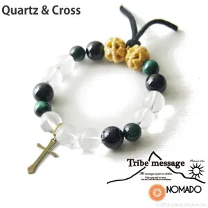 [Nomado ノマド]アウトドアチャームブレスレット クォーツ&クロス JUZ-0018 レディース メンズ パワーストーン 母の日 ギフト プレゼント