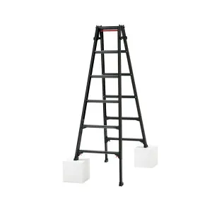 ※法人専用品※長谷川工業 脚部伸縮兼用脚立(BLACK LABEL) 6段 RYZB-18a 1台