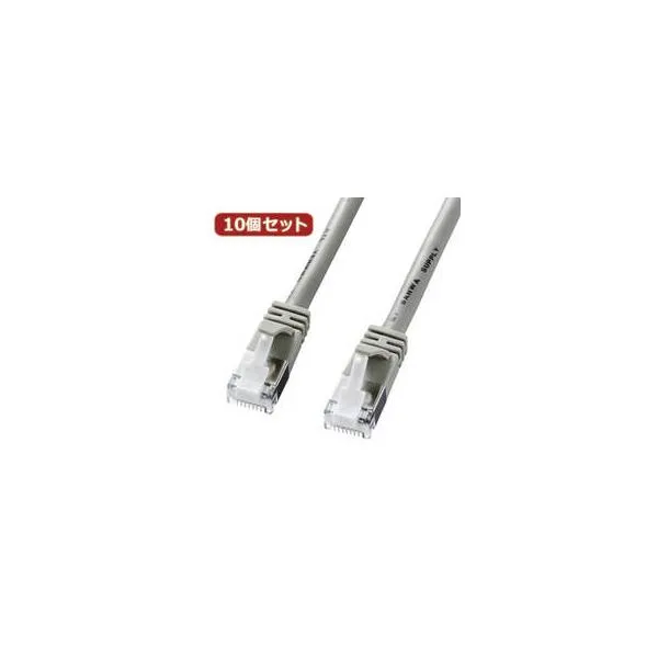 サンワサプライ 【10個セット】サンワサプライ ツメ折れ防止カテゴリ5eSTPLANケーブル KB-STPTS-01X10