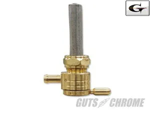 Drag Specialties 76-312S-BS GOLAN クリックスリックガスコック ストレート ブラス 22mmナット バイク 燃料