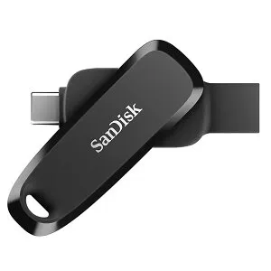 USBメモリ 256GB USB3.1 Gen1-A/Type-C 両コネクタ搭載 SanDisk サンディスク Phone Drive for Android R:100MB/s 回転式 ブラック 海外リテール SDDDC6-256G-G46 ◆メ
