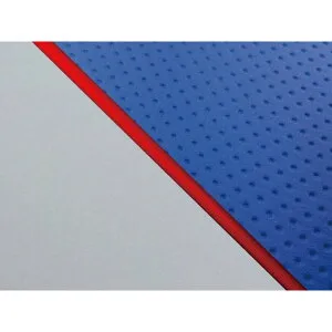 Grondement W650（99年 EJ650A1/C1） グロンドマン国産シートカバー 張替（エンボスブルー/グレーライン） 仕様 赤パイピング GH5557KC267P40 グロンドマン シート関連パーツ W650