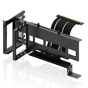 垂直 PCIe4.0 GPU ブラケット 垂直グラフィックカードホルダー PCIe 4.0 X16 Gen4 ライザーケーブル90度直角17cm ブラックキット