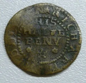 ダービーシャー州タイズウェル 17世紀 1/2ペンス トークン W114 1669 リチャード・ミドルトン (希少)