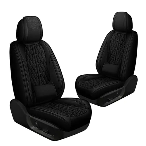 シートカバー と互換性のある アウディQ5 初代8R 2008~2017 対応 2席セット 車 シートカバー 車 シートクッション 打孔レザー 通気性 前席専用 軽自動車 普通車対応 カー用品(黒,無枕)
