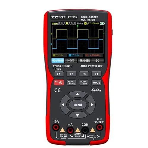 703S 3 1 の手持ち型オシロスコープのマルチメーターの DDS の発電機、デュアル・チャネル 50MHZ 帯域幅、280MSa/s 高い見本抽出の専門のオシロスコープ、25000 の計算のデジタル マルティメーター、電圧計、2*P2060 調査 (Z