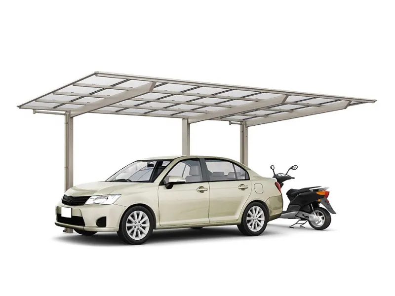 カーポート(工事費込み) ネスカ F 1台用 延長 台風補償付(フラットスタイル)[幅:2692mm 奥行:6440mm 柱高さ:ロング柱25仕様（有効高 約2,500mm） カラータイプ:シャイングレー] LIXIL リクシル | ガレージ 車庫 サイドパネル サポート柱 雨樋 雨どい 物干し 間口 8m diy 部品