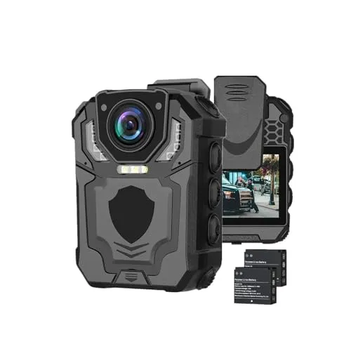 アクションカメラ、 T5 身体着用カメラ HD 1296P DVR ビデオセキュリティカム IR ナイトビジョンウェアラブルミニビデオカメラループ録画警察カメラ(Only Camera)