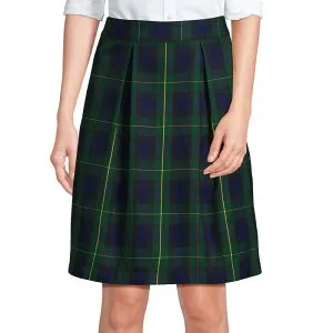 ランズエンド レディース ボトムスカート Women's Lands' End School Uniform Plaid Top-Of-Knee Skort Hunter Navy Plaid ネイビー