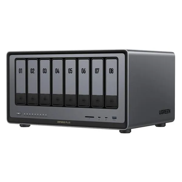 UGREEN 第12世代 Corei5 10コアCPU搭載 10GbE×2 8ベイNAS ディスクレスモデル DDR5 8GBメモリ標準 3年保証 DXP8800 Plus