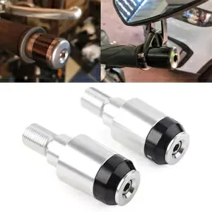 シルバー CNC ハンドルバー グリップ オス エンド スライダー ハンドル ヤマハ XSR900- Silver CNC Handlebar Grips Male Ends Slider Handle for Yamaha XSR900- 【並行輸入品】