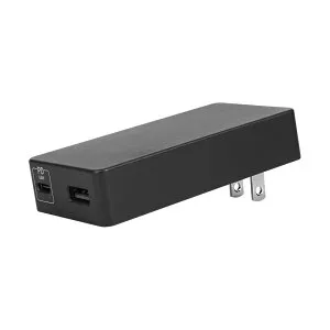 オウルテック【180度 スイングプラグ 】AC充電器 PD65W 2ポート【 USB-C/USB-A 】 急速充電 薄型 軽量 2台同時充電 PSE認証 保護機能搭載 iPhone Android その他各種機器対応 Charger 高出力 OEC-APD65SC1A1G-BK